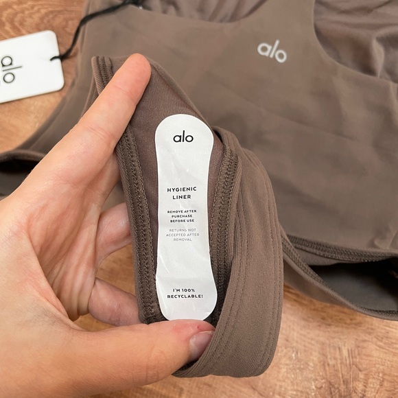 Alo Yoga Sleek Back Bodysuit Size XS Brown Hot Cocoa Racerback Thong NWT $108 - Picture 7 of 10